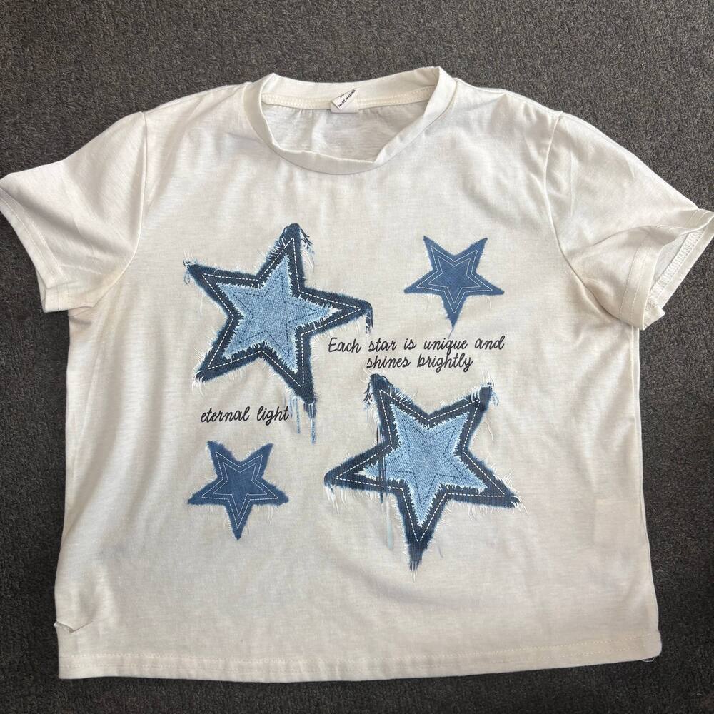 Shein Girls Star Graphic T-Shirt Size 10Y